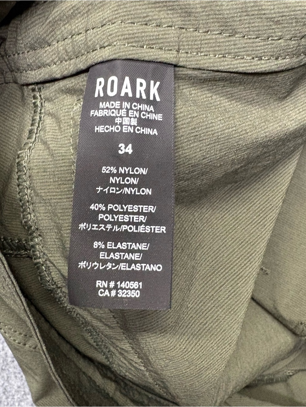 Roark Shorts Mens 34 Green Layover Trail 3.0 Hiking Traveling Hiker Outdoors - Picture 4 of 10